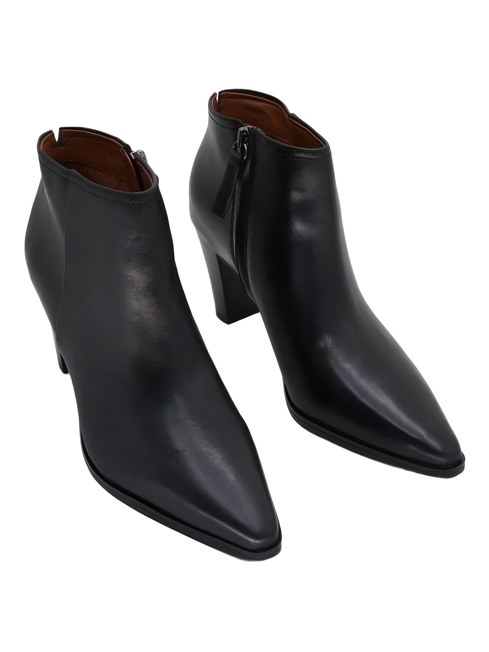 Franco Sarto Womens Josiah Pointed Toe Black Leather Ankle Boots Size 8M